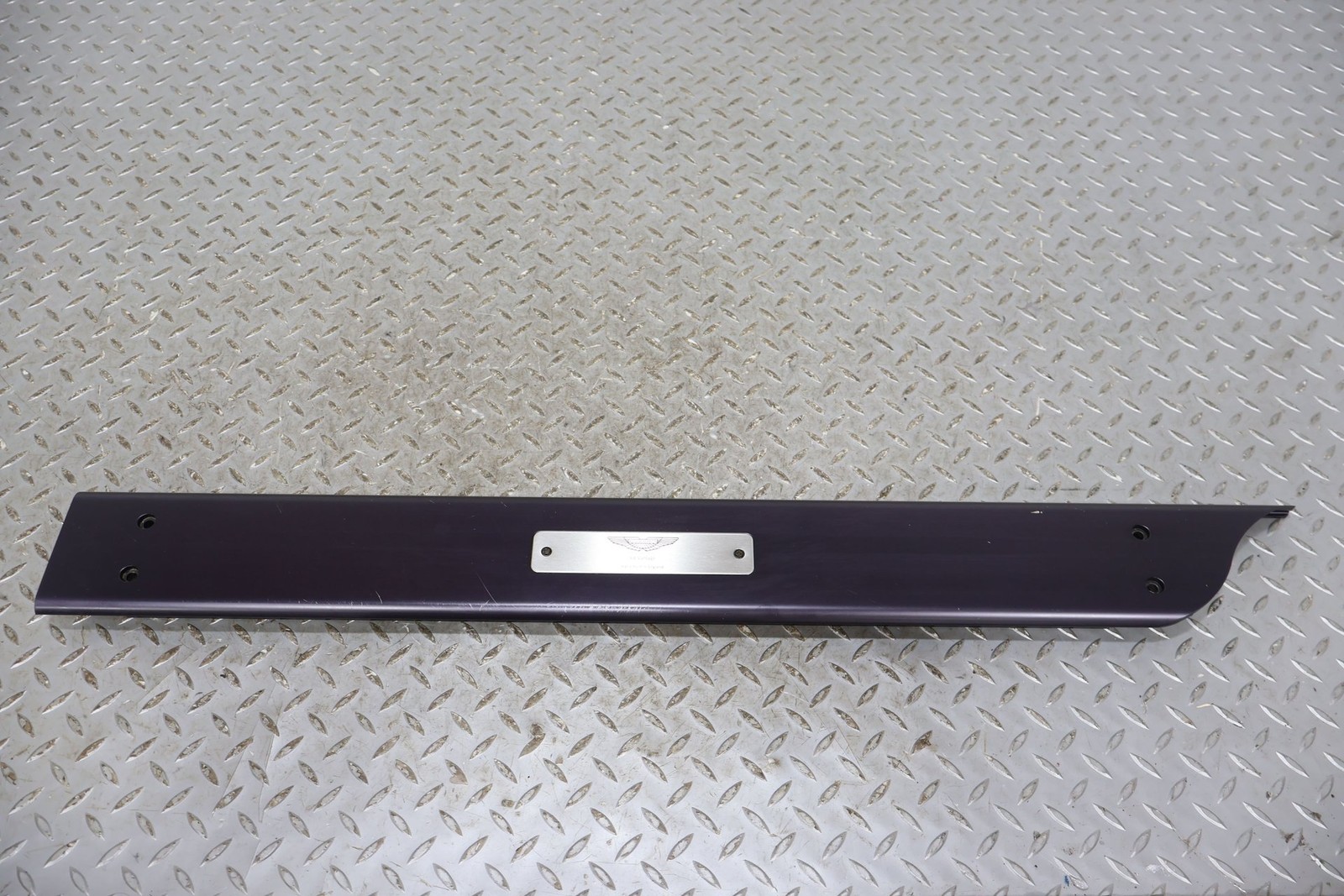 09 Aston Martin V8 Vantage Left LH Interior Door Sill Plate W/ Insert (Black)