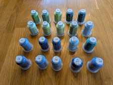 lot 20 spools-40 Weight Polyester Blues Greens Embroidery Machine Thread 500M