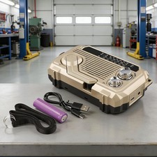 Rechargeable Hand Crank Radio with Integrated Flashlight for Camping and Hiking