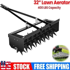 32" Tow Behind Lawn Plug Aerator for Universal Hitch 400LBS Spike Lawn Aerator