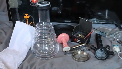 Amy Deluxe Little Stick Hookah 25''  Clear Vase PARTS missing tube