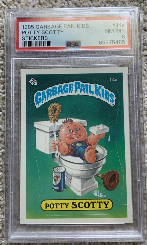 1985 Topps Garbage Pail Kids Series 1 OS1 Potty Scotty 14a PSA 8 Matte