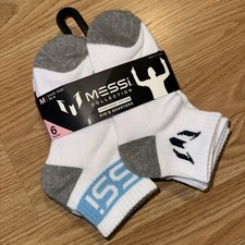 Messi Collection Socks 6 Pairs Kids Quarters Cushioned Cotton Size 10-4