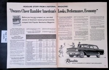 1961 "Owners Cheer Rambler American's Look, Performance, Economy" Print Ad 50059