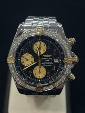 Breitling B13356 Chronomat Evolution Two Tone 1.60ctw Diamond Bezel Watch B & P