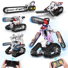 5 in 1 STEM RC Robot Building Kit for Boys, APP Remote Control Erector Set RC