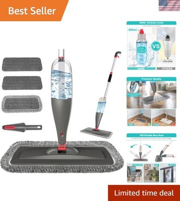 Efficient 800ml Spray Mop for Quick Cleaning   Round Mop Head & Ergonomic Handle