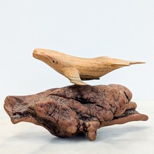 Vintage Bali whale carving on cypress knee wood