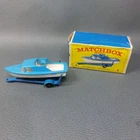 Vintage Matchbox Lesney no.9 Blue Cabin Cruiser Boat & Trailer V1 - Boxed