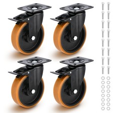 Industrial Heavy Duty Casters with Brake 4000 Lbs, Anti-Corrosion,PU Swivel P...