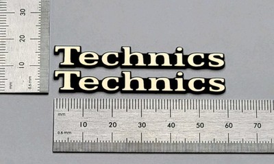 Technics Speaker Badge Logo Emblem Premium Gold Pair With Self Stick Adhesive 