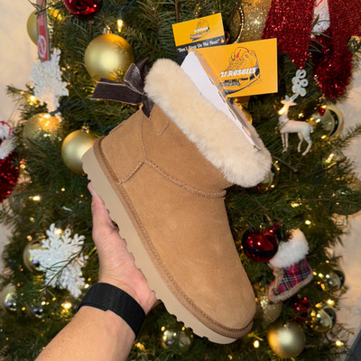 UGG Brand Women's Mini Bailey Bow II Chestnut Soft Ankle Boots New! FREE SHIP!