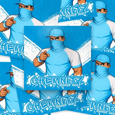 100x Chemnitz Aufkleber/ Sticker/ Fußball Fanartikel/ 10,5x10,5cm/PVC/wetterfest