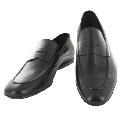 Fiori Di Lusso Black Leather Penny Loafers US Width D (54)