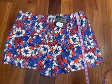 NWT New Men's Size XXL Swim Trunks Shorts Lined Tropical Blue Floral Pocket