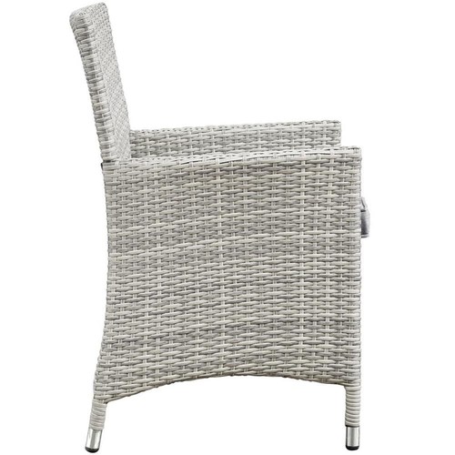 Modway Bridge 4-Piece Rattan Outdoor Patio Conversation Set in Light Gray/Gray - Picture 8 of 9