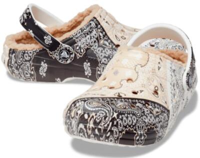 Crocs Womens Classic Lined Bandana Clog BRAND NEW Chai