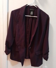 Metaphor Woman Maroon Size Xl Open Front Career Formal Suit Blazer New $60
