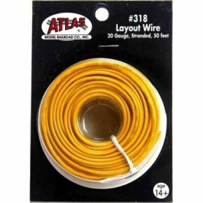 Atlas #318 Layout Wire #20 Gauge 50' - YELLOW