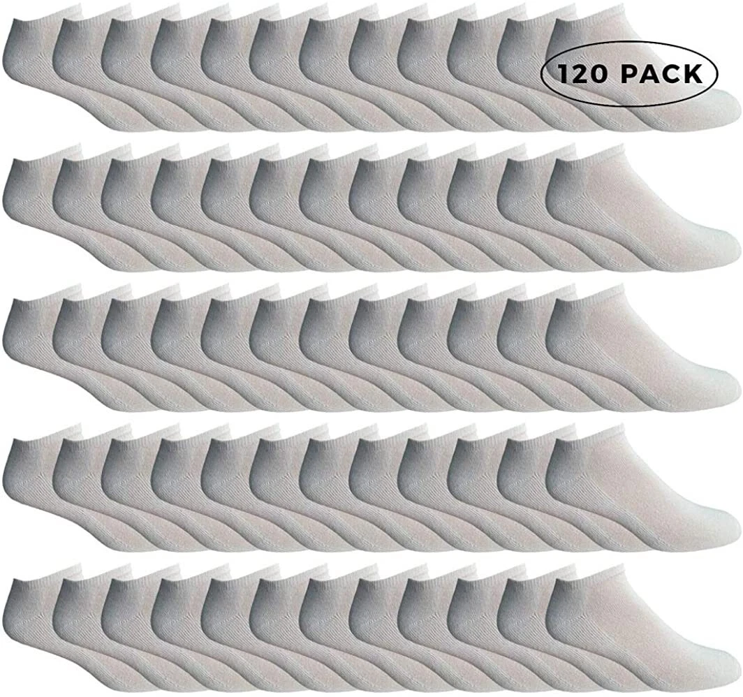 120 PK Yacht & Smith Women's No-Show Ankle Socks 9-11 Gray - Womens Ankle Sock