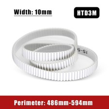 Timing Belt HTD3M Closed Loop 486-594mm PU Built-in Steel Wire Belt 10mm Width