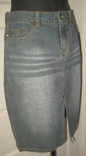 EXPRESS JEANS 1990's Blue Denim Front Closure Skirt 5 / 6