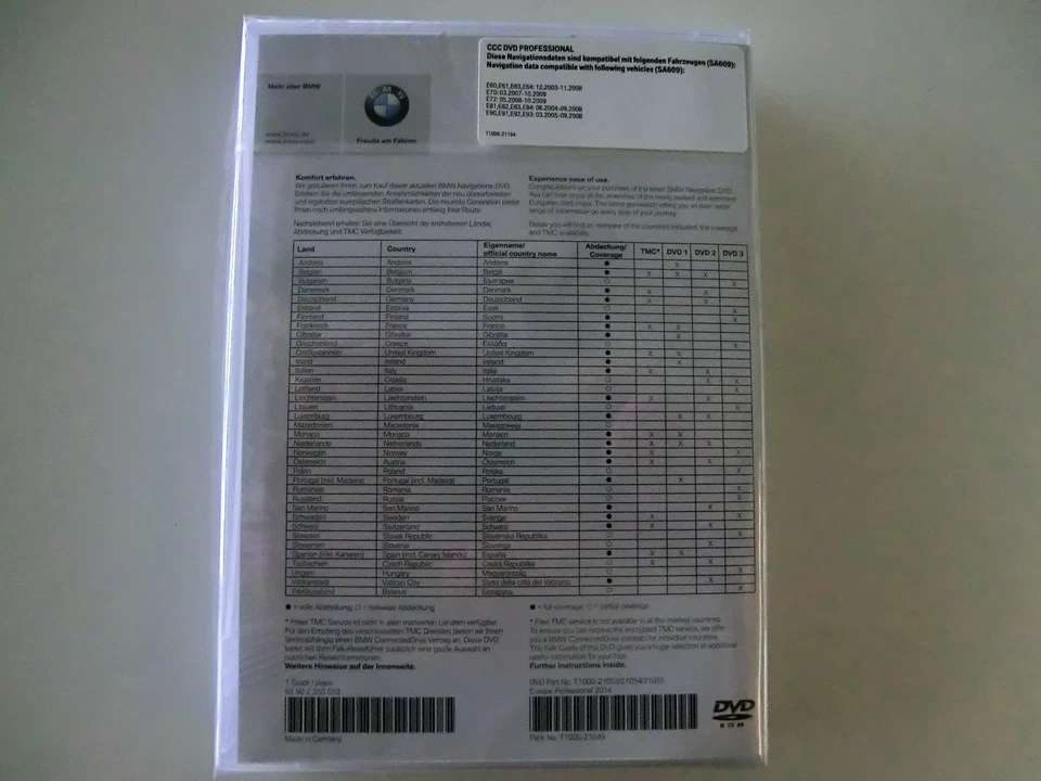 BMW Update DVD 2014 Road Map Europa Professional  SA609 1er E87 3er E90 5er E60  - Bild 2 von 2