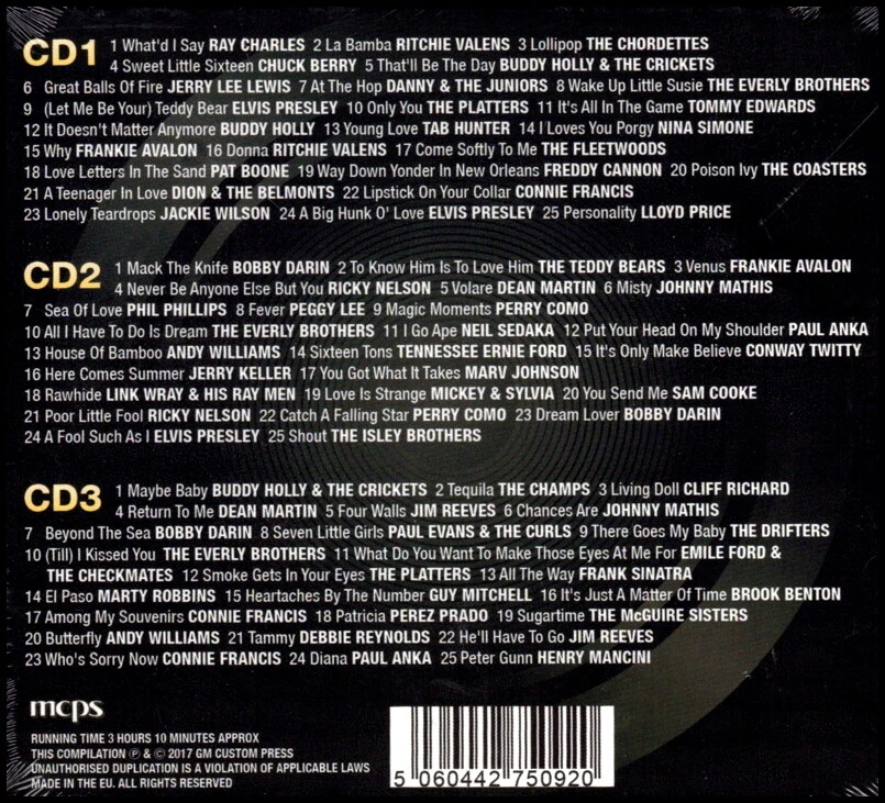 75 MILLION SELLERS  *  New 3-CD Boxset  * All Original 50's & 60's Hits - Image 2 of 2