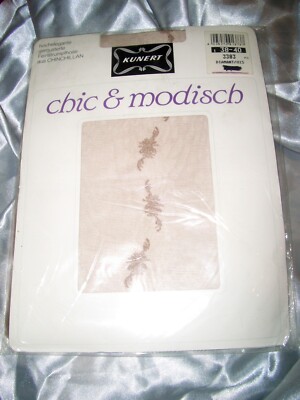 Vintage Kunert chic & modisch gemusterte Chinchillan Strumpfhose 38-40 diamant