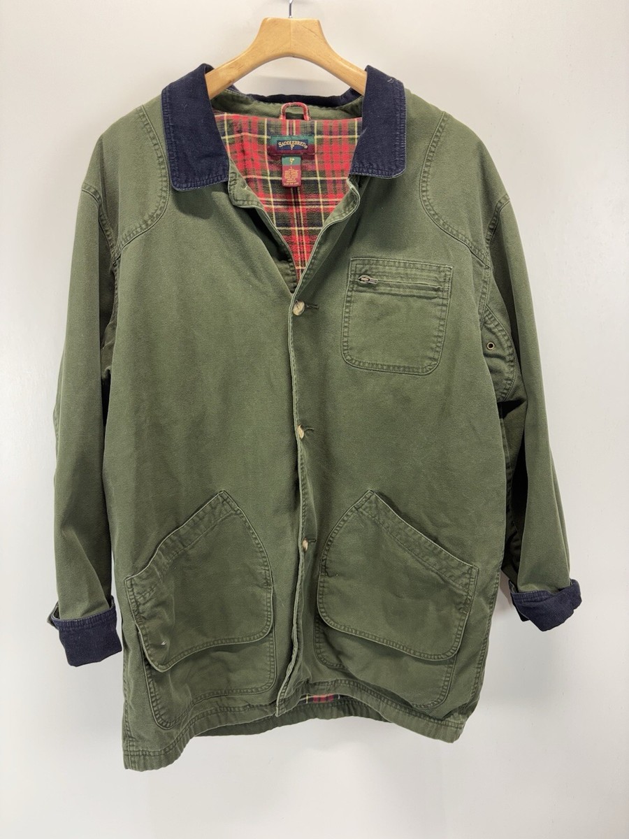 Vintage Saddlebred Jacket Canvas Chore Barn Coat Green Mens