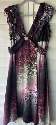 Blu Byblos Gorgeous Viscose Dress Size 8 Made In Italy Used In Great Condition
