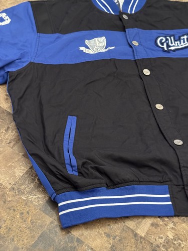 Vintage G Unit Varsity Jacket Blue White Black Snap Button Hip Hop Y2K Size XL - Picture 4 of 19