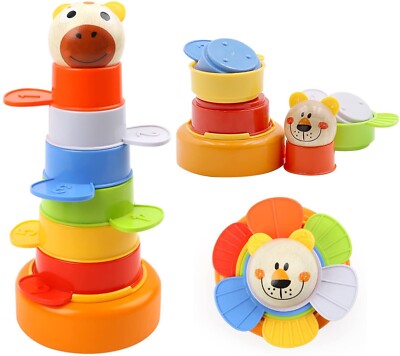 TOP BRIGHT COLOURFUL STACKING CUPS MATH LOGIC FOR