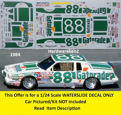 NASCAR DECAL #88 GATORADE 1984 PONTIAC GRAND PRIX RUSTY WALLACE  1/24