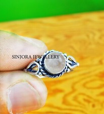 Rose Quartz Gemstone 925 sterling silver handmade Gift Ring US size 5 to 10