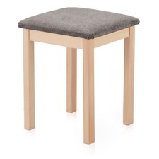 KHG Sitzhocker Holzhocker gepolstert Küchenhocker 36x36x47 cm Grau Weiß Braun