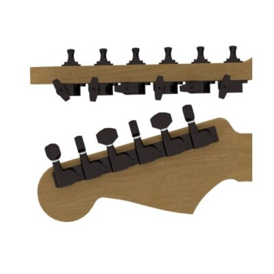 Hipshot Tuner Upgrade Kit Universal Mounting Plates,6-in-Line Non-stagg. 6K1EN0B
