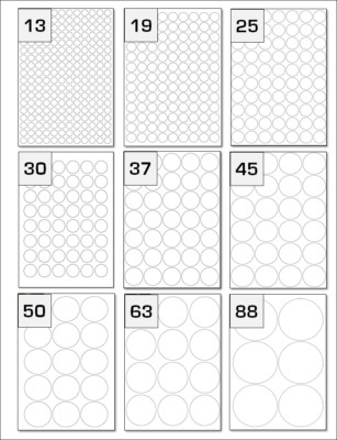 Premium Runde Etiketten | Kreis Etiketten Aufkleber A4Blatt | Laser- & Tintenstrahldrucker 