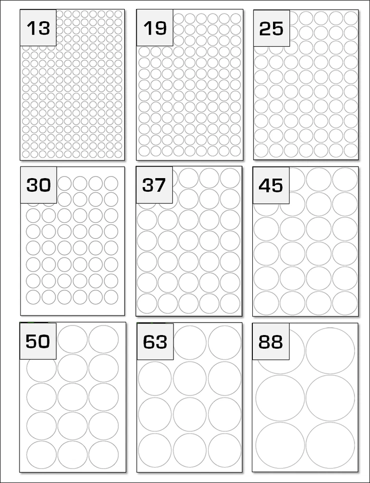 Premium Round Labels | Circle Labels Stickers A4Sheet | Laser & Inkjet Printers