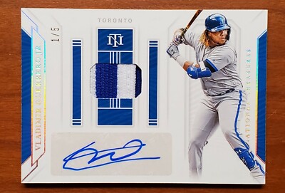 vladimir guerrero jr サイン 2019 panini 2019 Panini National Treasures Vladimir Guerrero Jr. Rookie Patch