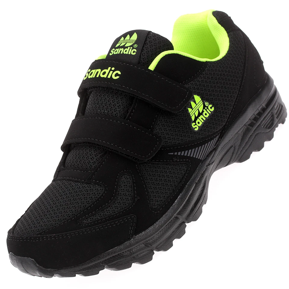 Übergröße Herren Sneaker Sportschuhe Turnschuhe Klettschuhe 20482 Schwarz Grün