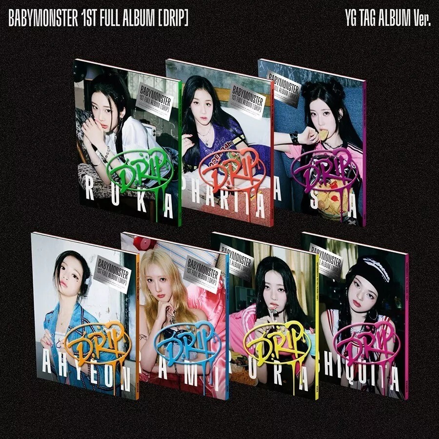 BABYMONSTER [DRIP] 1st Full Album YG TAG Ver./QR Karte+Foto Buch+4