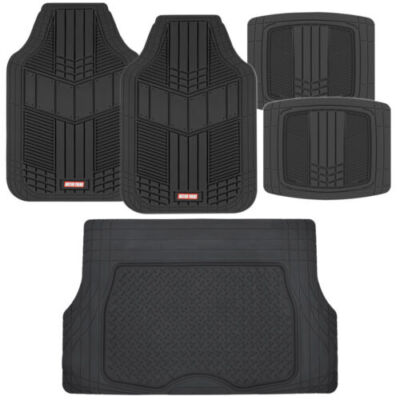 Motor Trend DualFlex Beige Floor Mats for Cars & Cargo Mat Full Set - All Wea...
