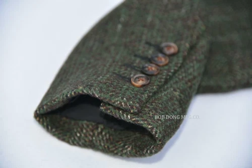 BOB DONG Tweed Jacket Blazer Vintage Country Striped Wool Sport Coat For Men - Picture 12 of 12
