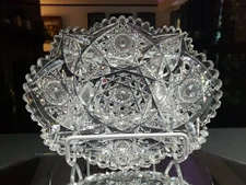 10" Oval Tray bowl American Brilliant Cut Glass Crystal attributed to Egginton