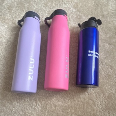 2 Zulu Stainless Steel Bottles Flip Top, 410-500ml & 1 Customized Bottle