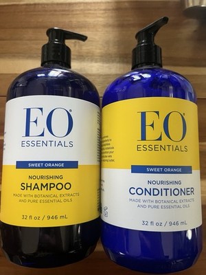 (2 Pack) EO Essential Oils - Sweet Orange - SHAMPOO & CONDITIONER - 32 oz