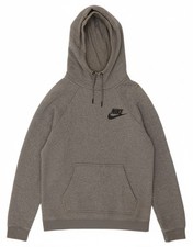 NIKE Womens Hoodie Jumper UK 6 XS Grey Cotton BM14
