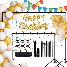 7x10ft Adjustable Photo Backdrop Stand Kit w/ 5 Crossbars 6 Clamps Bag R048