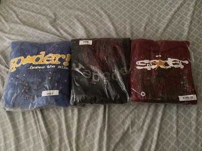 3 Sp5der Hoodies Maroon, Blue, Black BRAND NEW ALL MEDIUM